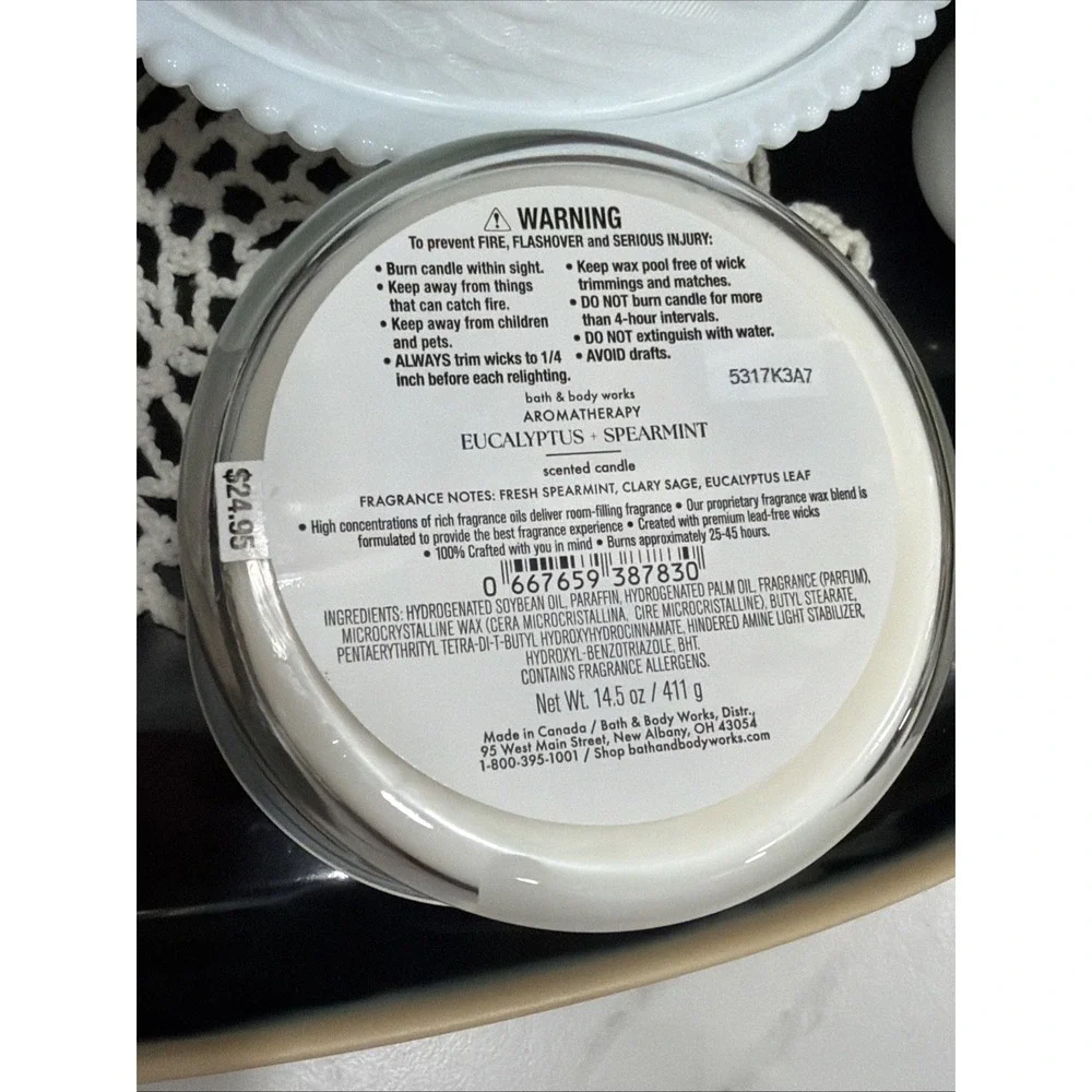 Bath & Body Works Stress‎ Relief 3-Wick Candle Eucalyptus Spearmint Aromatherapy